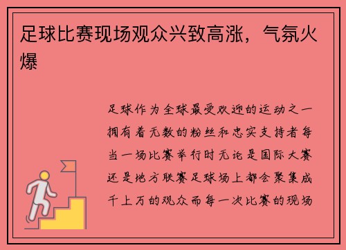 足球比赛现场观众兴致高涨，气氛火爆